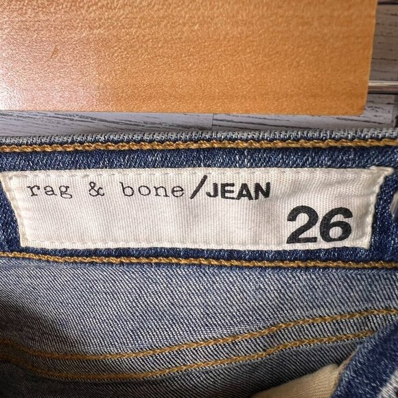 Rag & Bone Jeans Womens Size 26 Ankle Skinny in Clean Commodore Raw Hem & Slit - Picture 2 of 16
